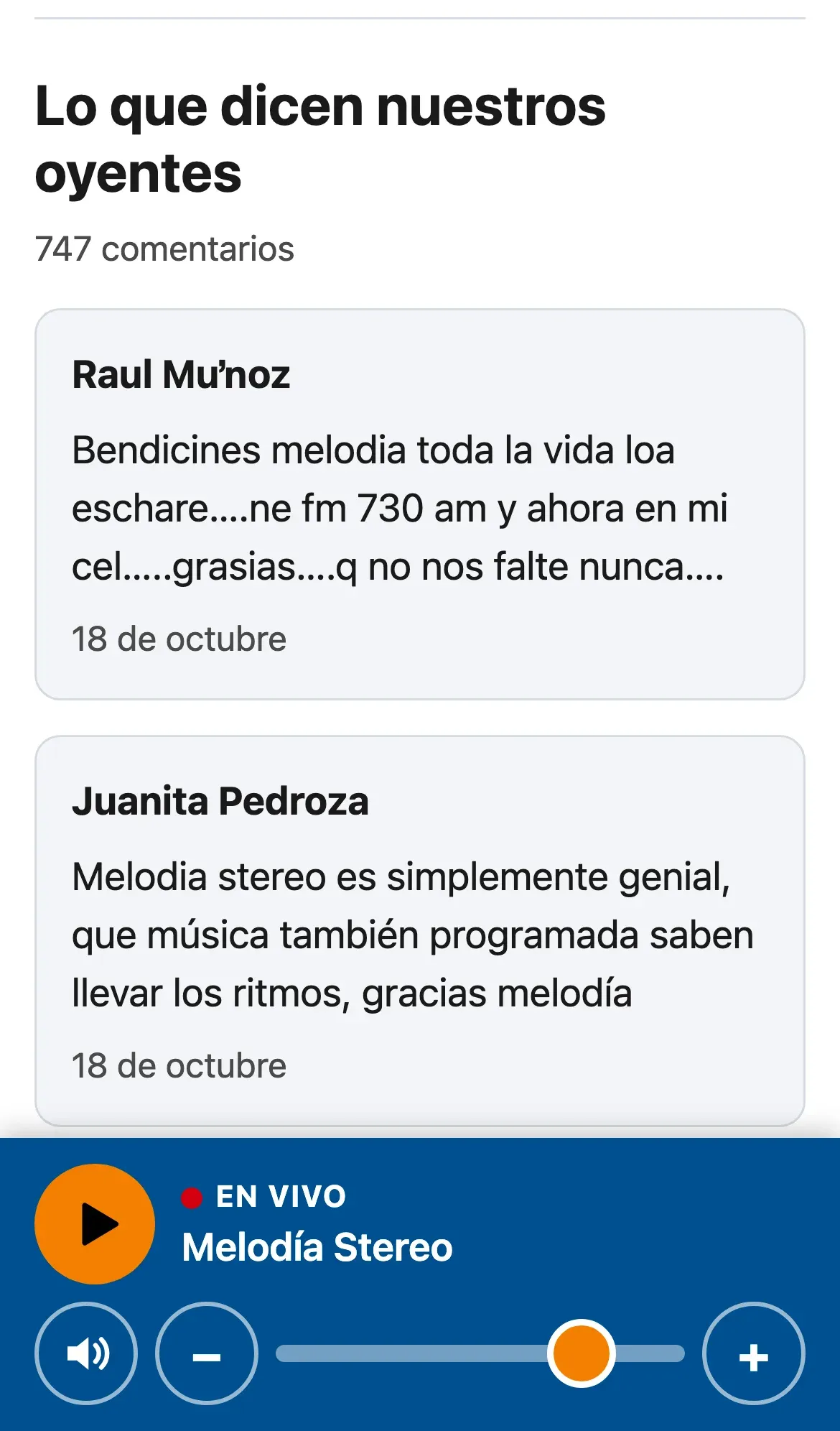 Melodía Stereo Bogotá: comments